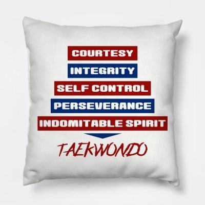 Tenets Of Taekwondo Throw Pillow Official Taekwondo Merch