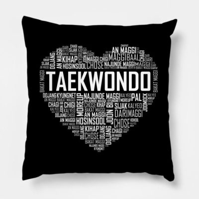 Love Taekwondo Heart Throw Pillow Official Taekwondo Merch