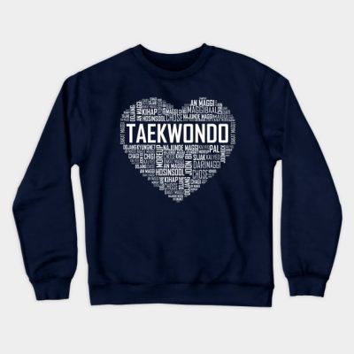 Love Taekwondo Heart Crewneck Sweatshirt Official Taekwondo Merch