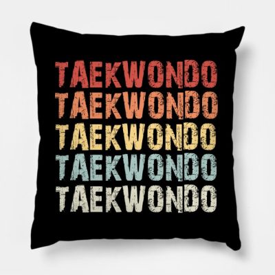 Retro Taekwondo Throw Pillow Official Taekwondo Merch