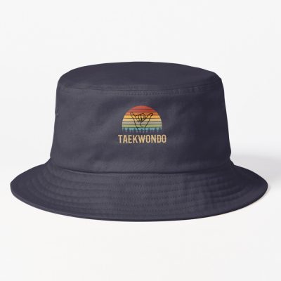 Taekwondo Instructors Vintage Sunset. Funny Taekwondo Instructor Or Taekwondo Beginner Design Bucket Hat Official Taekwondo Merch