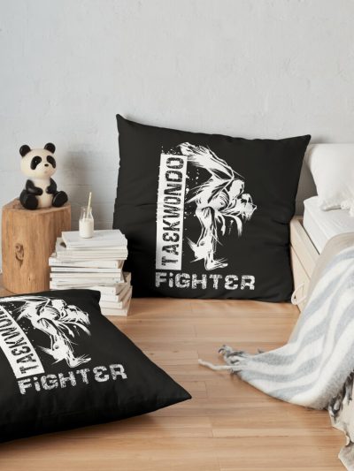 Taekwondo Fighter Throw Pillow Official Taekwondo Merch