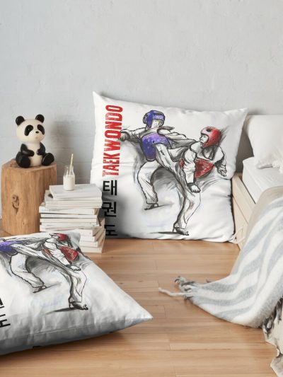 Taekwondo Sparring Throw Pillow Official Taekwondo Merch