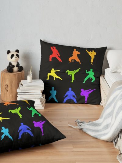 Colorful Taekwondo Art Throw Pillow Official Taekwondo Merch