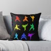 Colorful Taekwondo Art Throw Pillow Official Taekwondo Merch