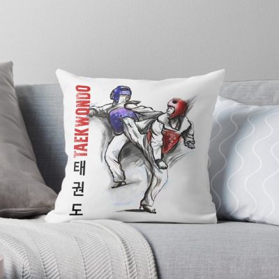 Taekwondo Sparring Throw Pillow Official Taekwondo Merch