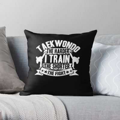 Taekwondo -Taekwondo Train Harder Throw Pillow Official Taekwondo Merch