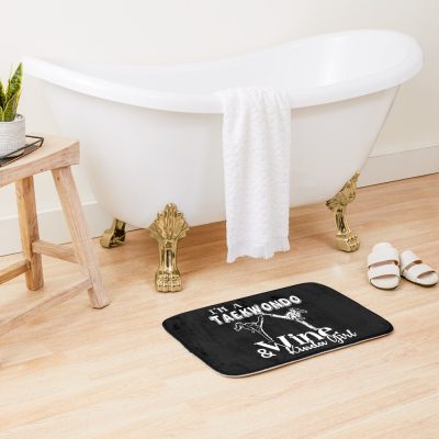 Taekwondo - Taekwondo And Wine Kinda Girl Bath Mat Official Taekwondo Merch