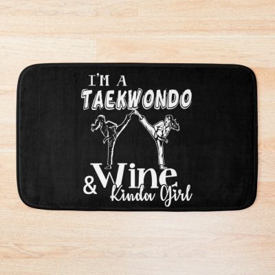 Taekwondo - Taekwondo And Wine Kinda Girl Bath Mat Official Taekwondo Merch