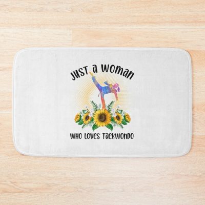 Just A Woman Who Loves Taekwondo | Perfect Gift| Taekwondo Bath Mat Official Taekwondo Merch