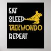 eat sleep taekwondo repeat gift martial art poster rb9913826314144678336e6c1c2ac7780 wva 8byvr 1000 - Taekwondo Gifts