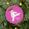 pink stars taekwondo karate girl personalized ceramic ornament rfc2eec5e2b8c494f8fb3179663fcd31e 05wi1 8byvr 1000 - Taekwondo Gifts