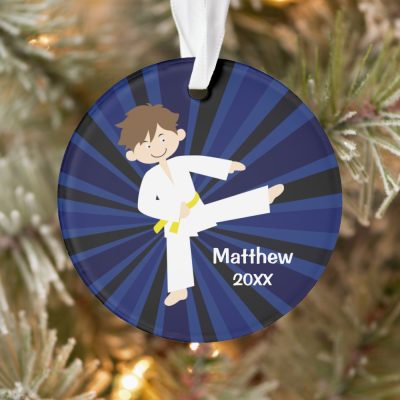 taekwondo karate yellow belt boy personalized ornament ra962112355e7483294c2d9b210885bf6 05hxq 1000 - Taekwondo Gifts