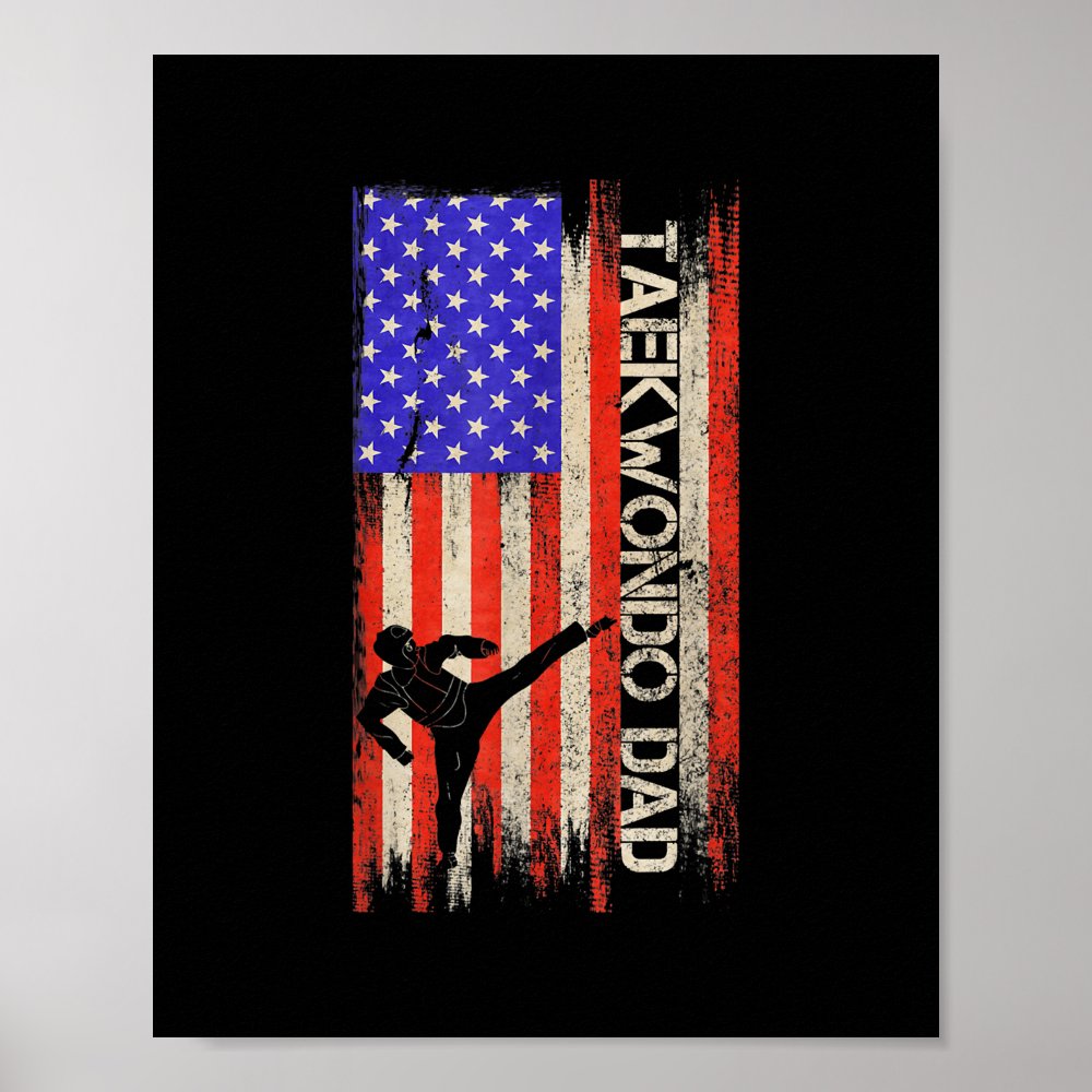 vintage usa flag korea taekwondo training dad poster rb13b47856ae5476089a08db351f34d3a wva 8byvr 1000 - Taekwondo Gifts