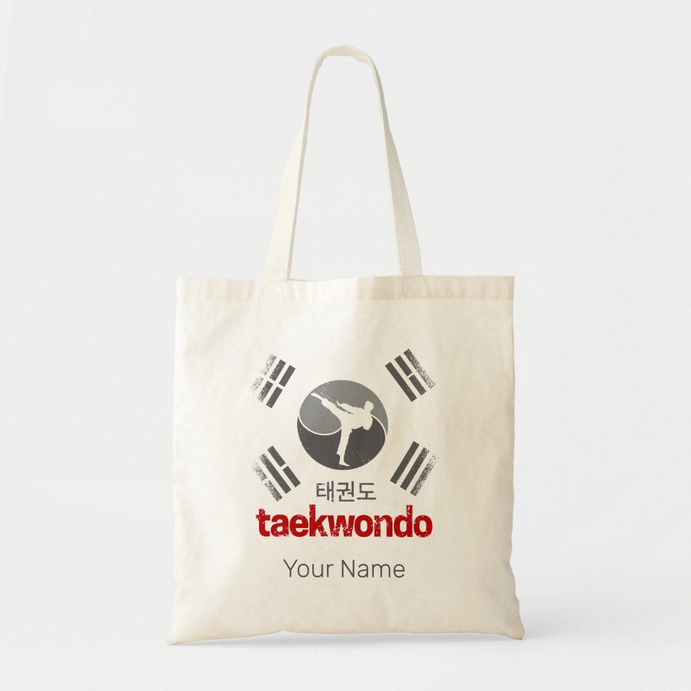 Taekwondo Retro Korea Flag Personalized Tote