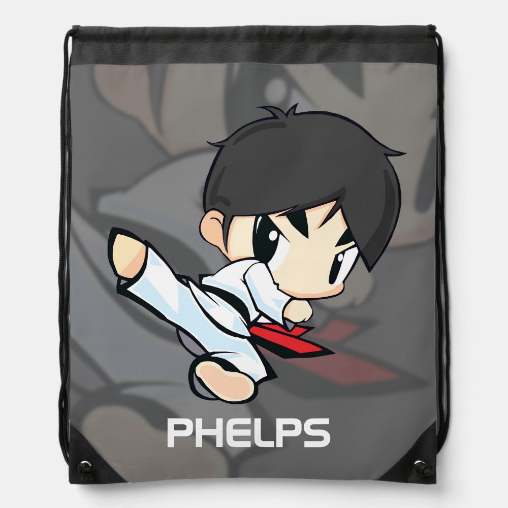 Martial Arts Taekwondo Personalized Drawstring Bag