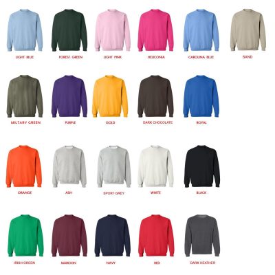 sweatshirt color chart - Taekwondo Gifts