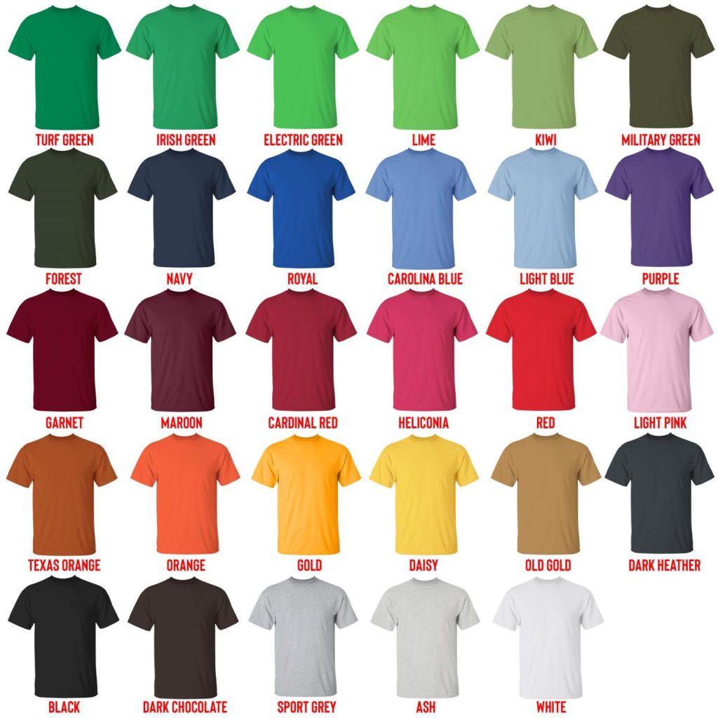 t shirt color chart - Taekwondo Gifts